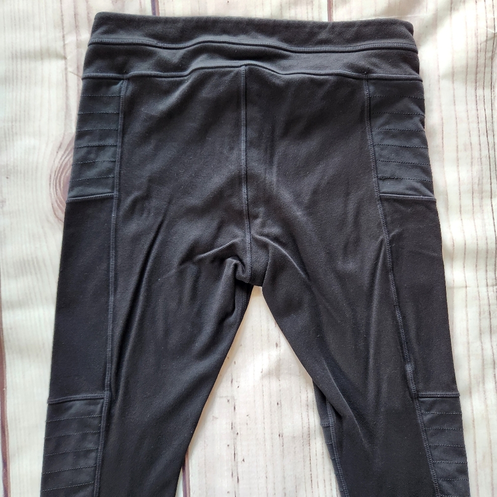 Athleta "Trailsetter Ponte Motion Moto Pant" Skinny Black | Women's Size 12 - Picture 6 of 12